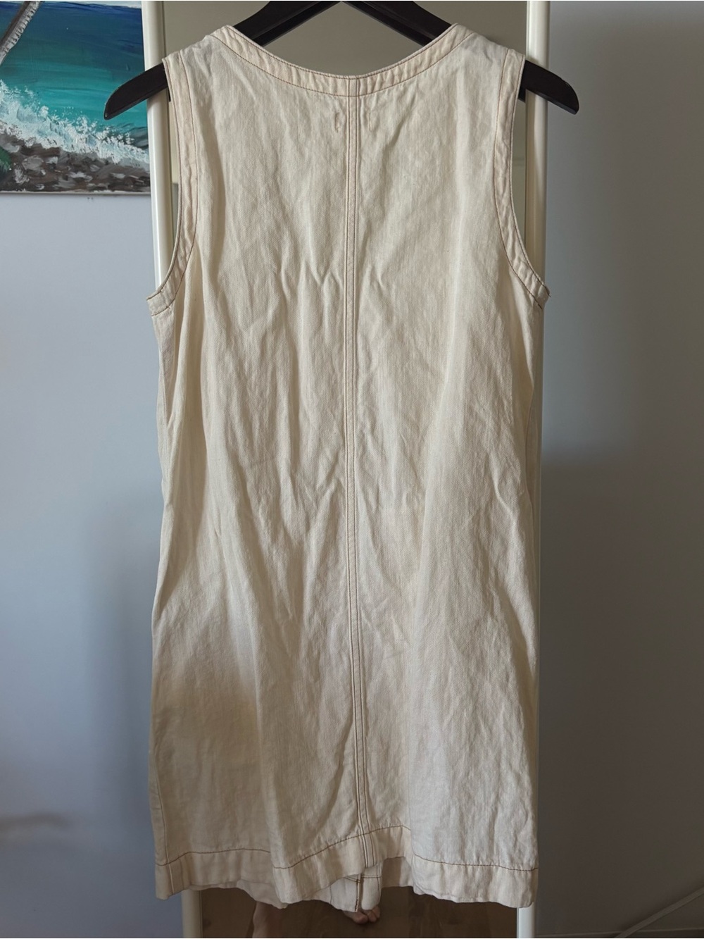 Faherty Cream Button-Front Mini Dress - Picture 2 of 5